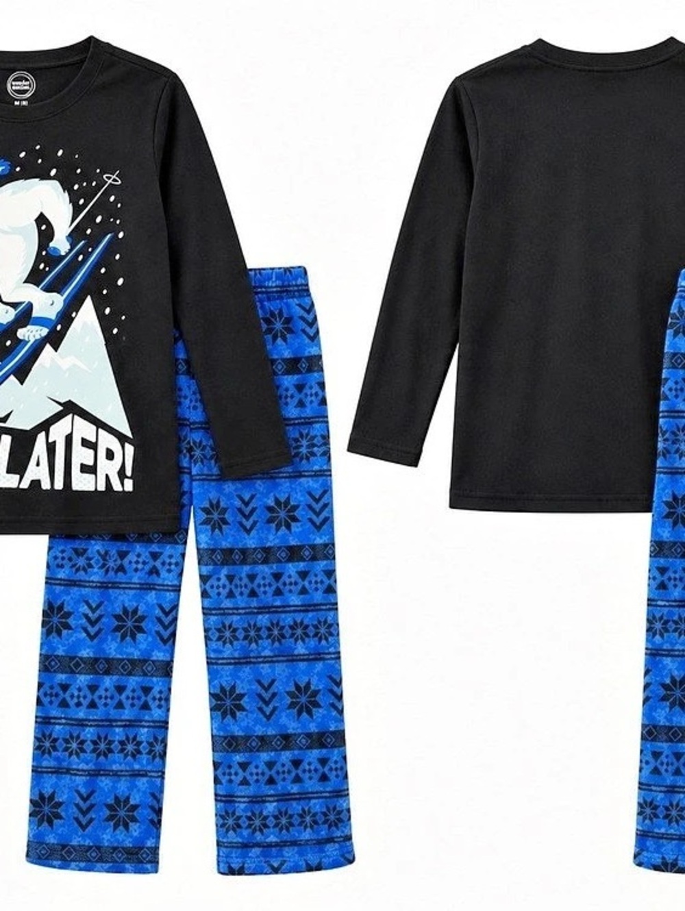 Warner Bros. Snowboard Graphic Pajama Set NWT